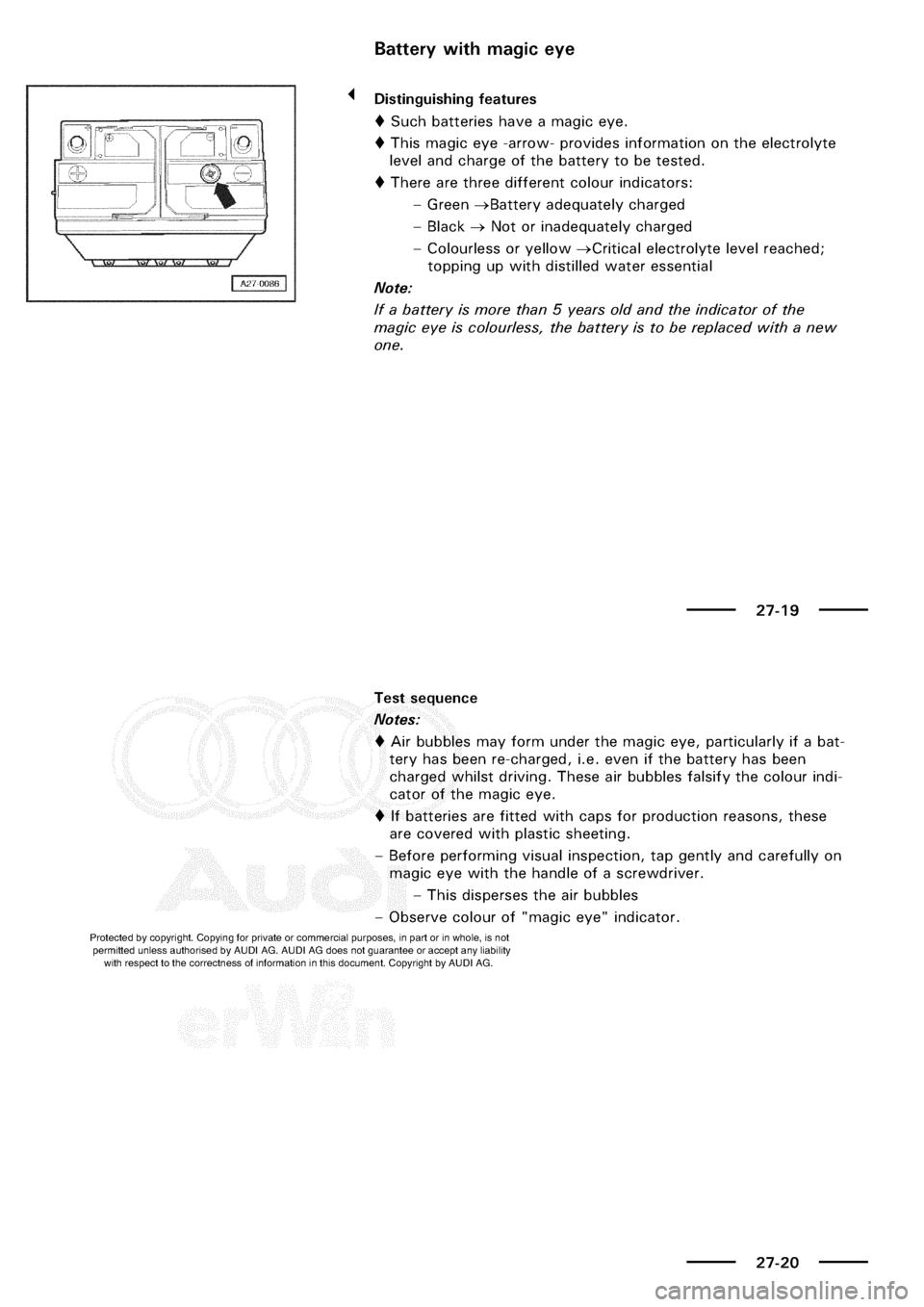 AUDI A3 1999 8L / 1.G Electrical System User Guide 
