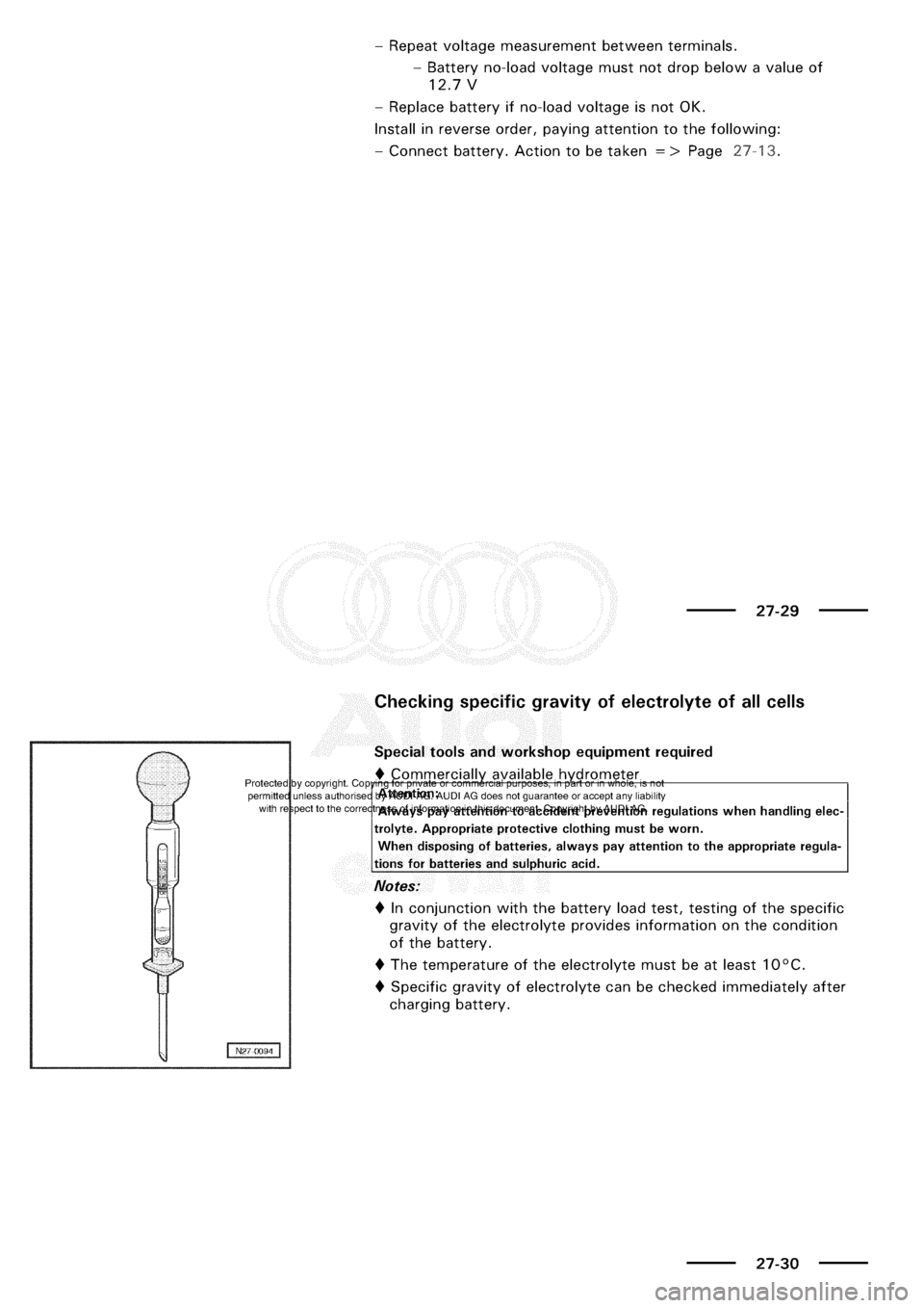 AUDI A3 1999 8L / 1.G Electrical System Owners Manual 