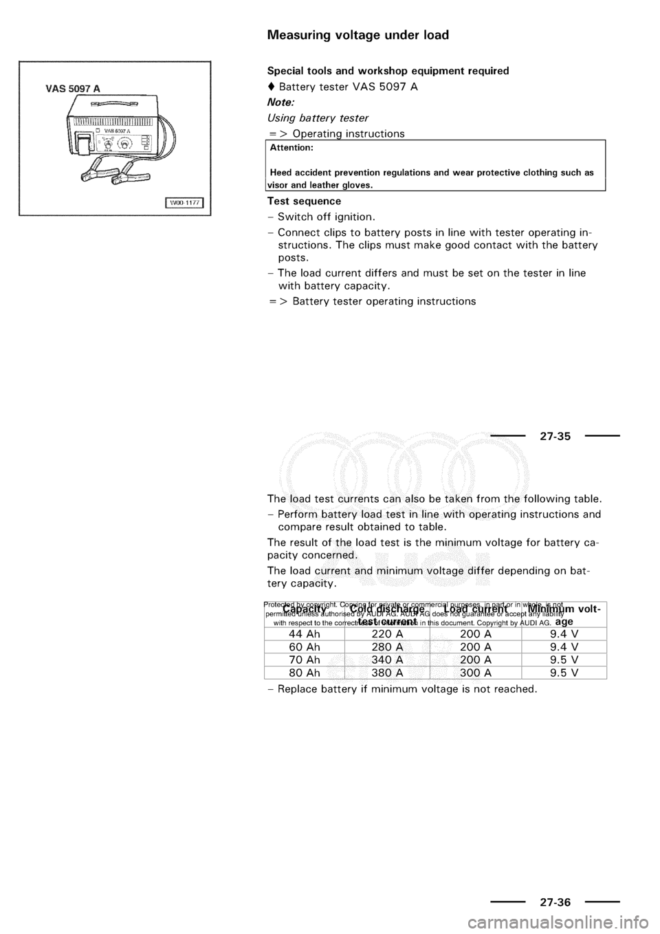 AUDI A3 1998 8L / 1.G Electrical System Owners Manual 