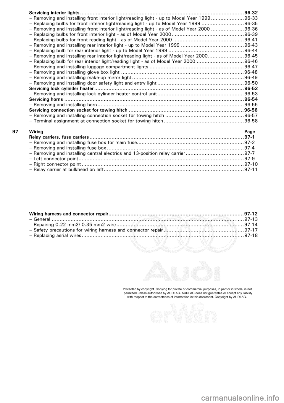 AUDI A3 2002 8L / 1.G Electrical System Workshop Manual 