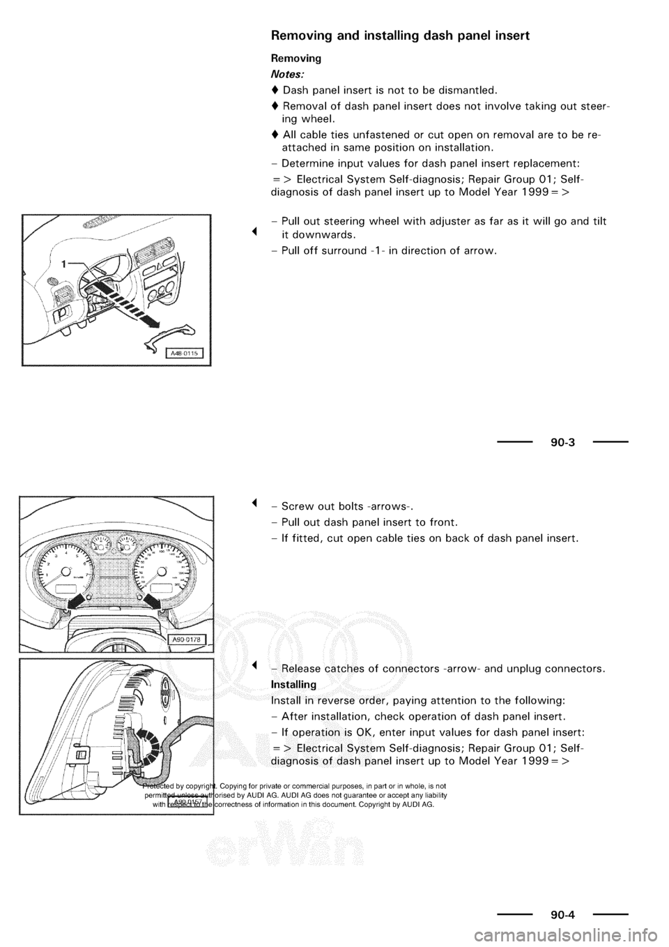 AUDI A3 1997 8L / 1.G Electrical System Repair Manual 
