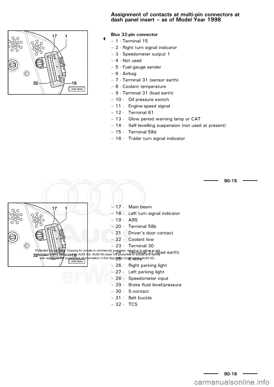 AUDI A3 2002 8L / 1.G Electrical System Repair Manual 