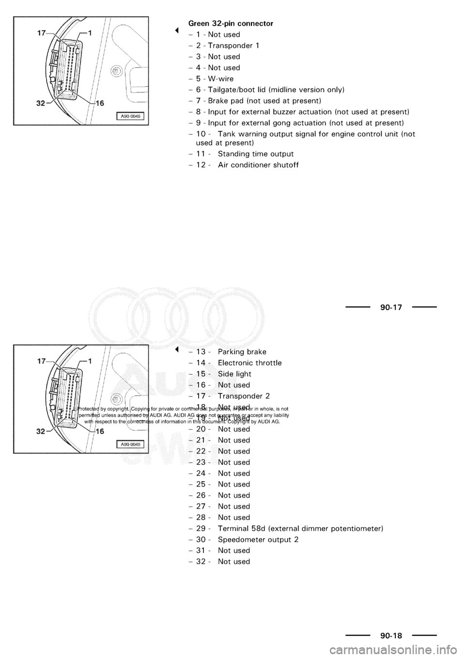 AUDI A3 1999 8L / 1.G Electrical System Repair Manual 