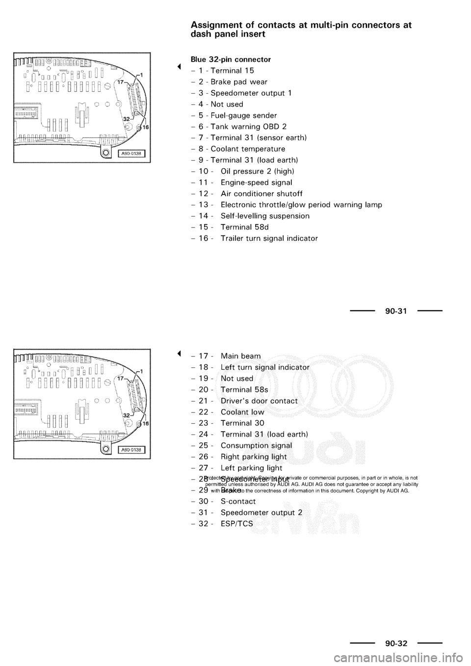 AUDI A3 2003 8L / 1.G Electrical System Repair Manual 