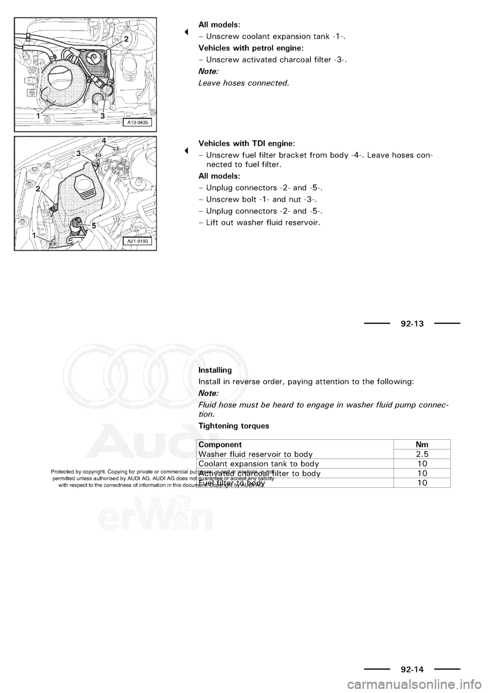 AUDI A3 1998 8L / 1.G Electrical System Manual PDF 