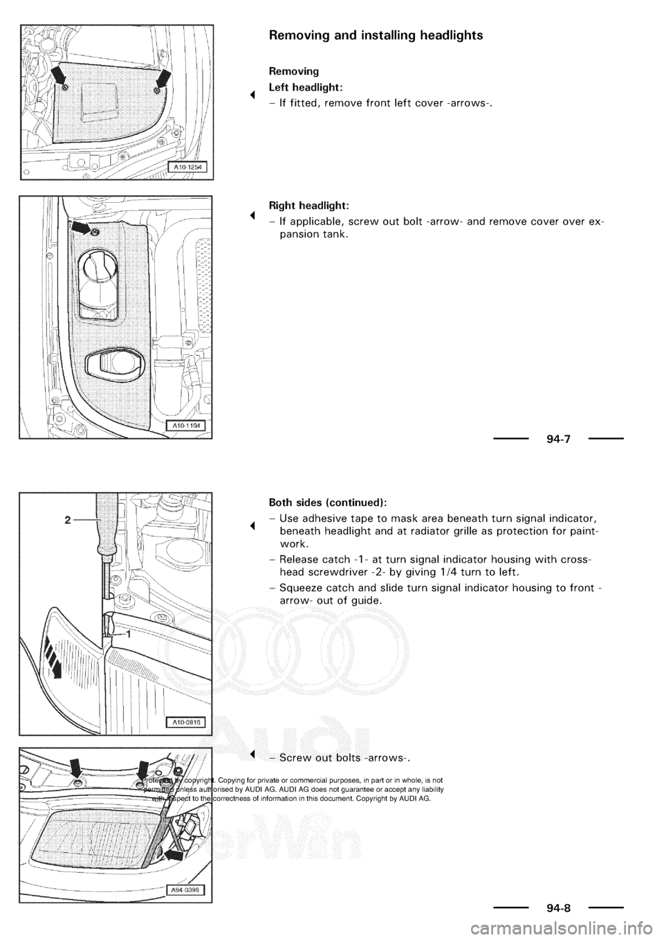 AUDI A3 2002 8L / 1.G Electrical System Owners Manual 