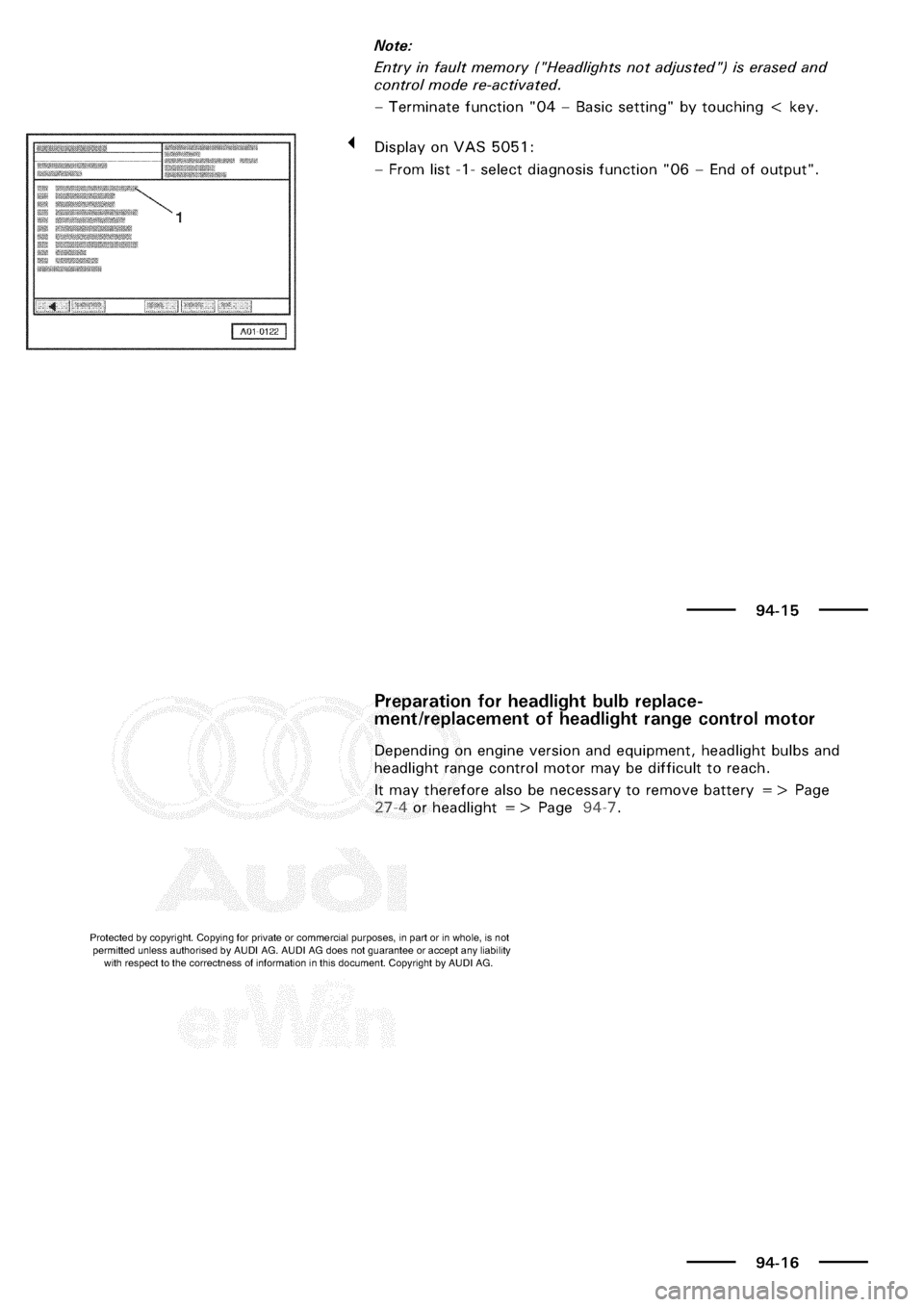 AUDI A3 2002 8L / 1.G Electrical System Owners Manual 