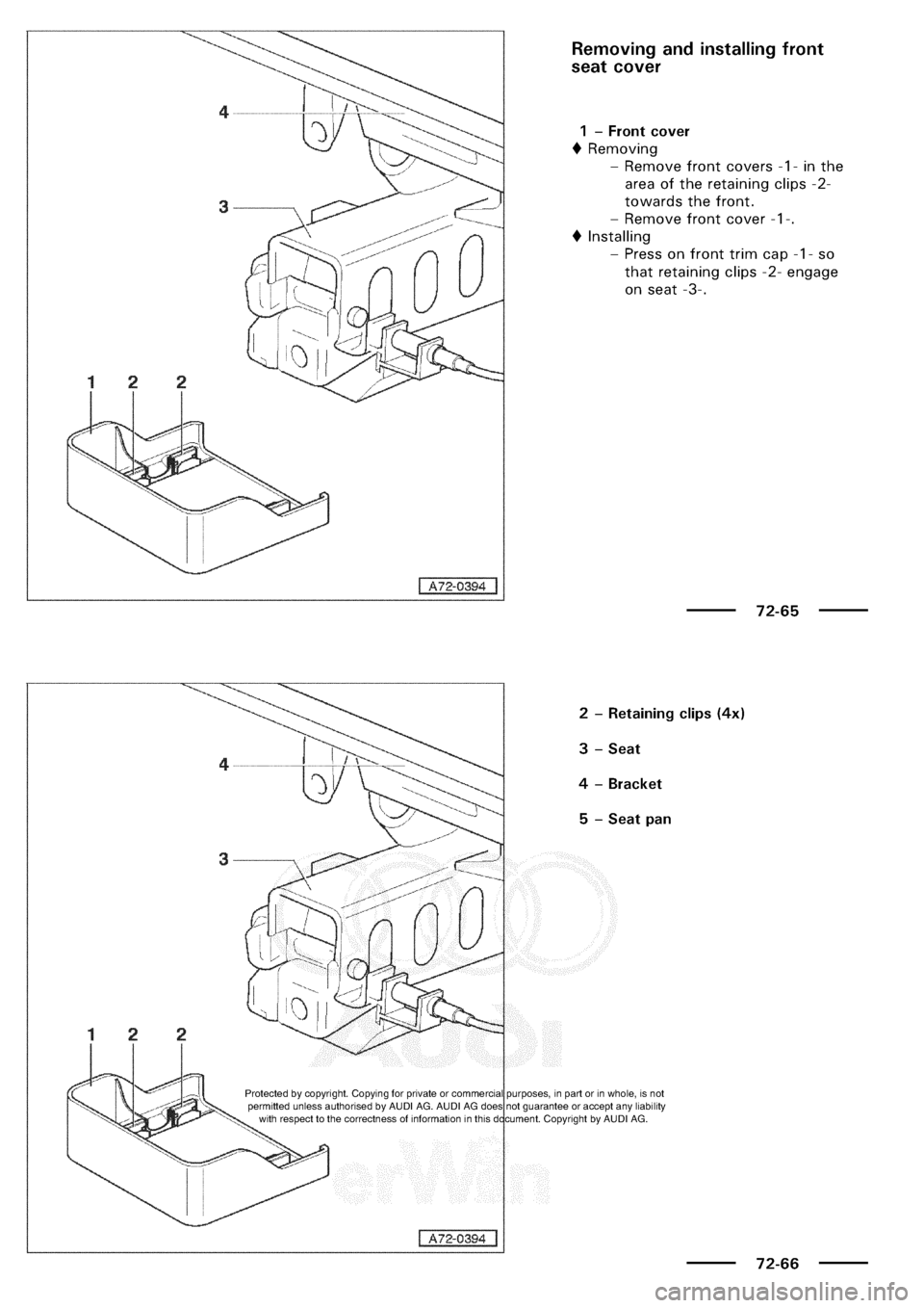 AUDI A3 2002 8L / 1.G General Body Assembly Interior Workshop Manual 