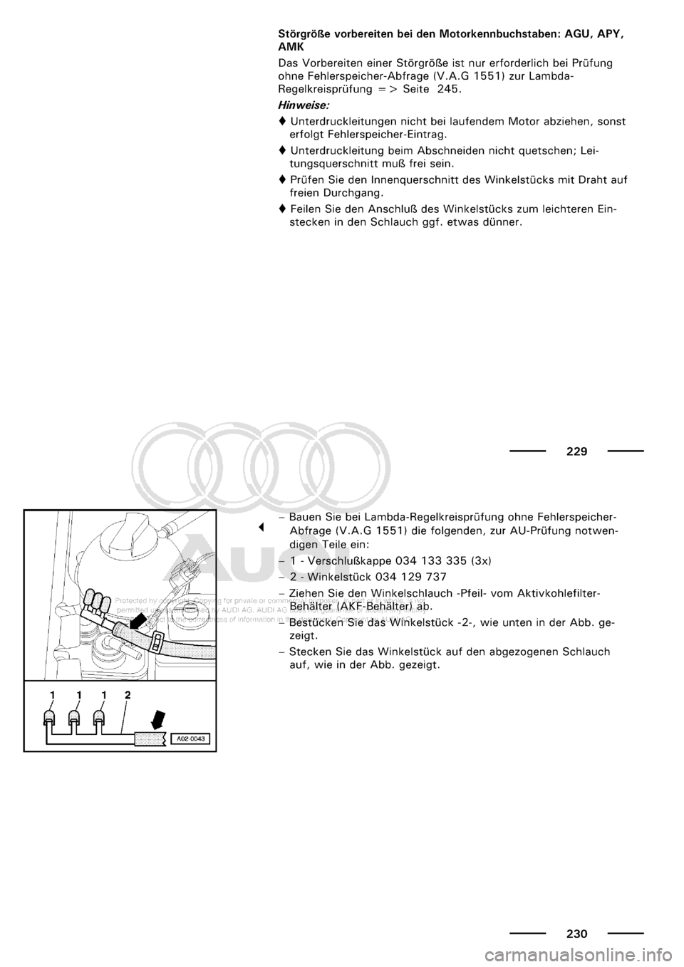 AUDI A3 2001 8L / 1.G Maintenance Workshop Manual 