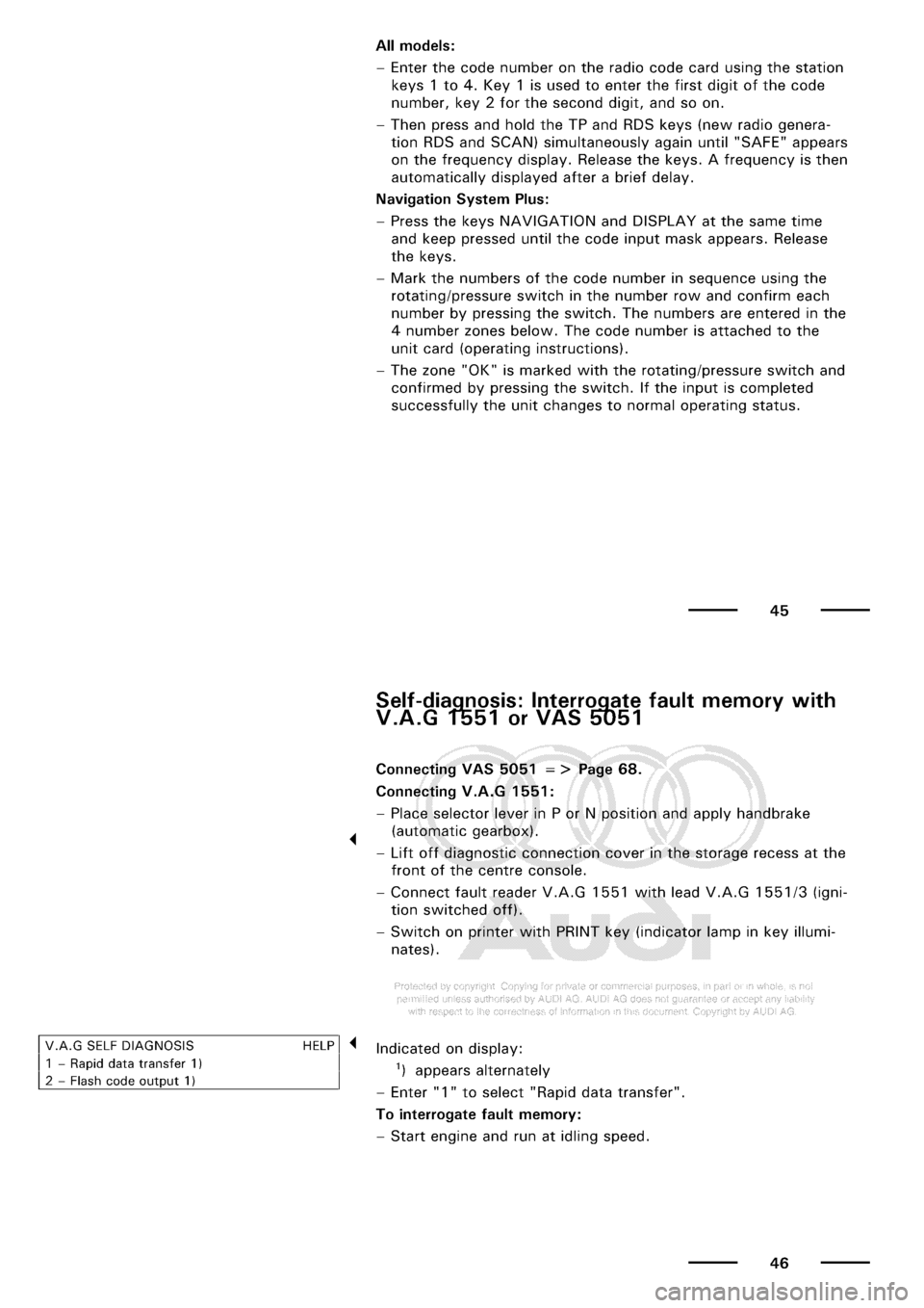 AUDI A3 1999 8L / 1.G Maintenance Owners Manual 