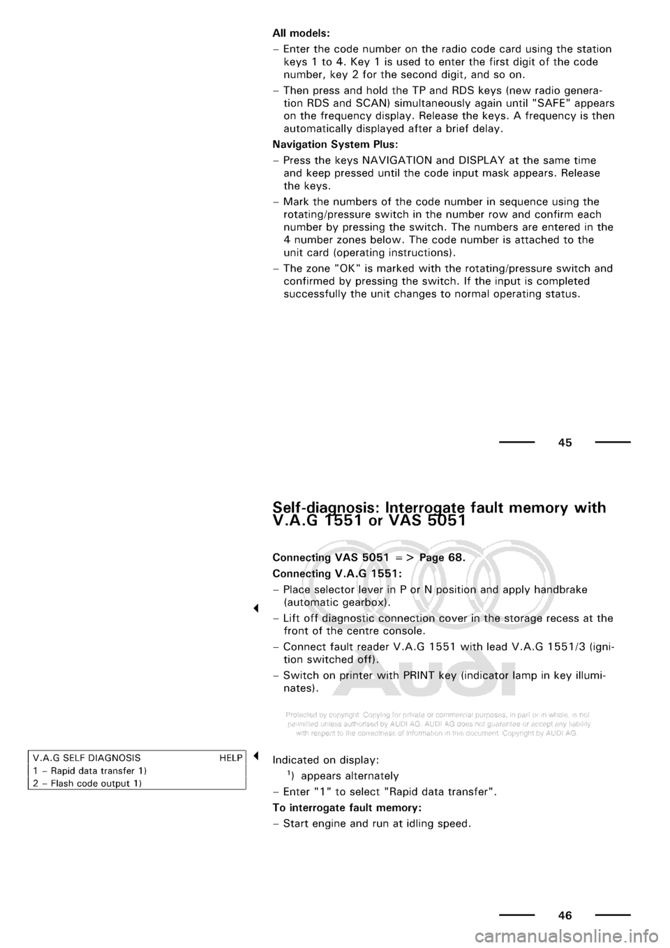 AUDI A3 2002 8L / 1.G Maintenance Owners Manual 