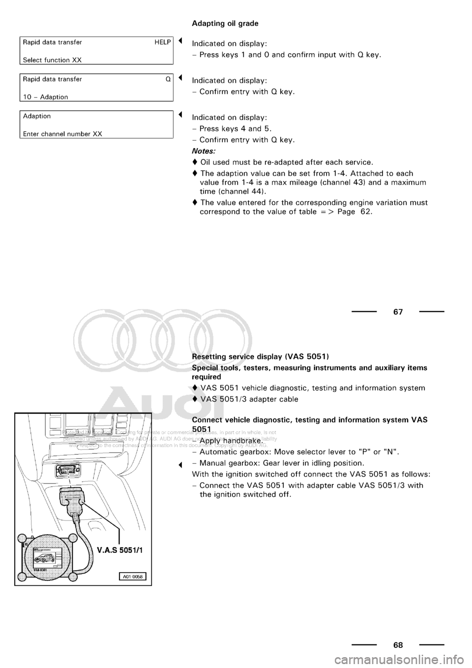 AUDI A3 1997 8L / 1.G Maintenance Owners Guide 