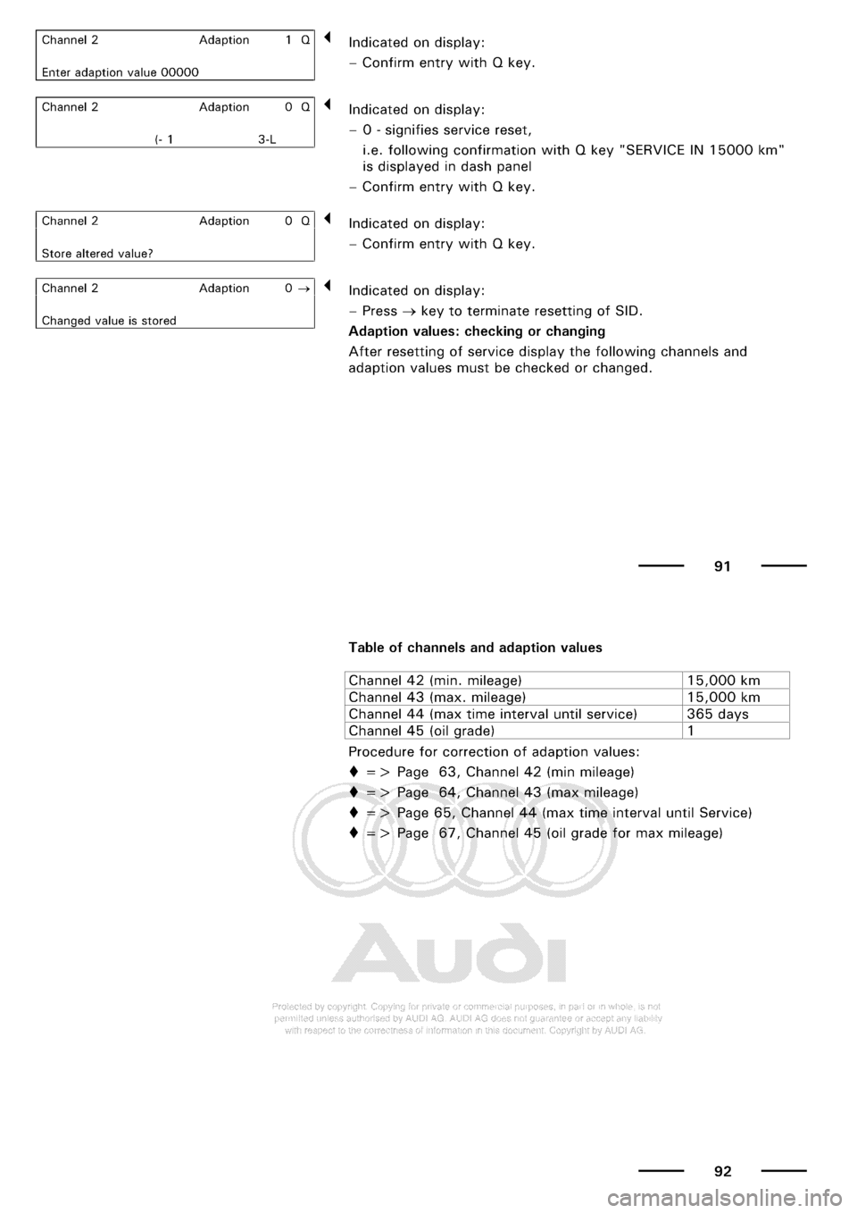 AUDI A3 1999 8L / 1.G Maintenance Service Manual 