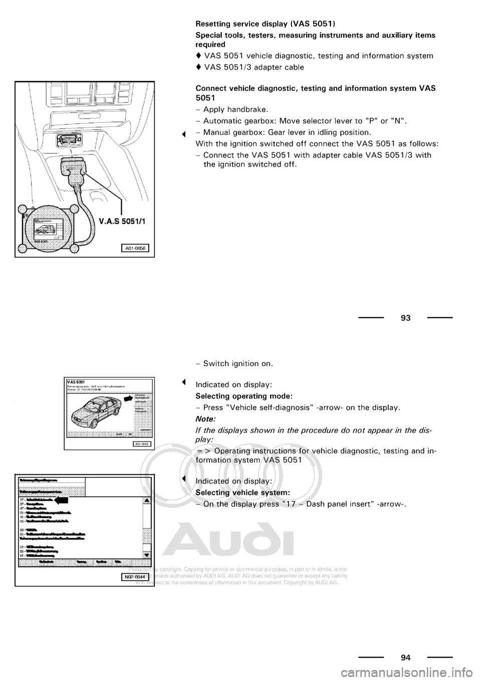 AUDI A3 2000 8L / 1.G Maintenance Repair Manual 