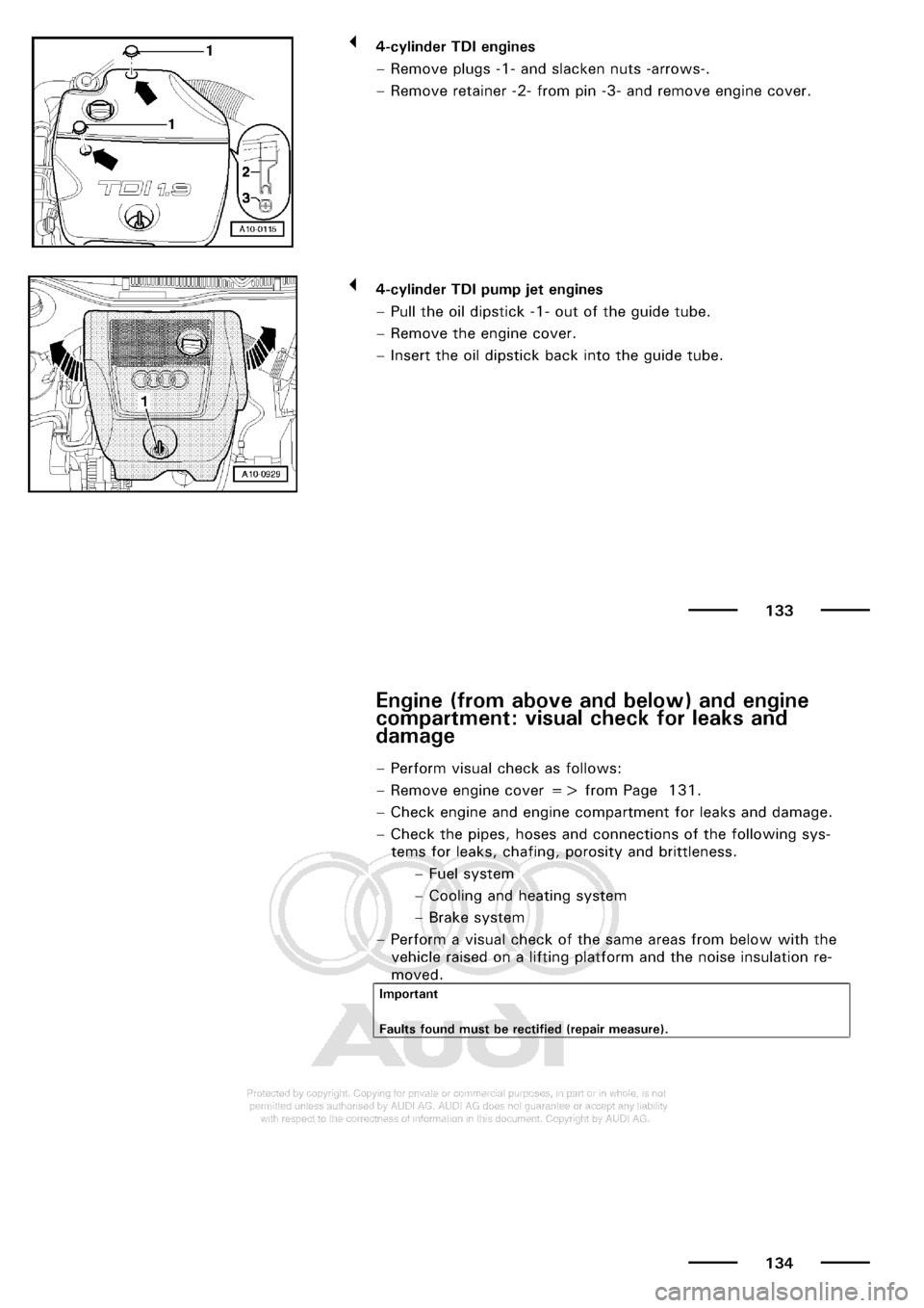 AUDI A3 2000 8L / 1.G Maintenance Manual PDF 