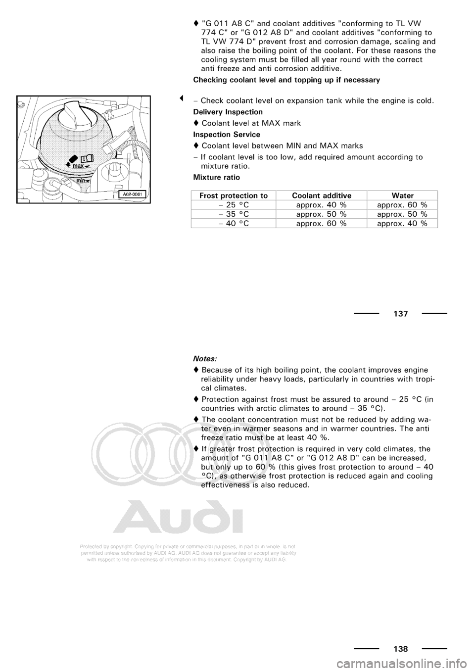 AUDI A3 2002 8L / 1.G Maintenance Manual PDF 