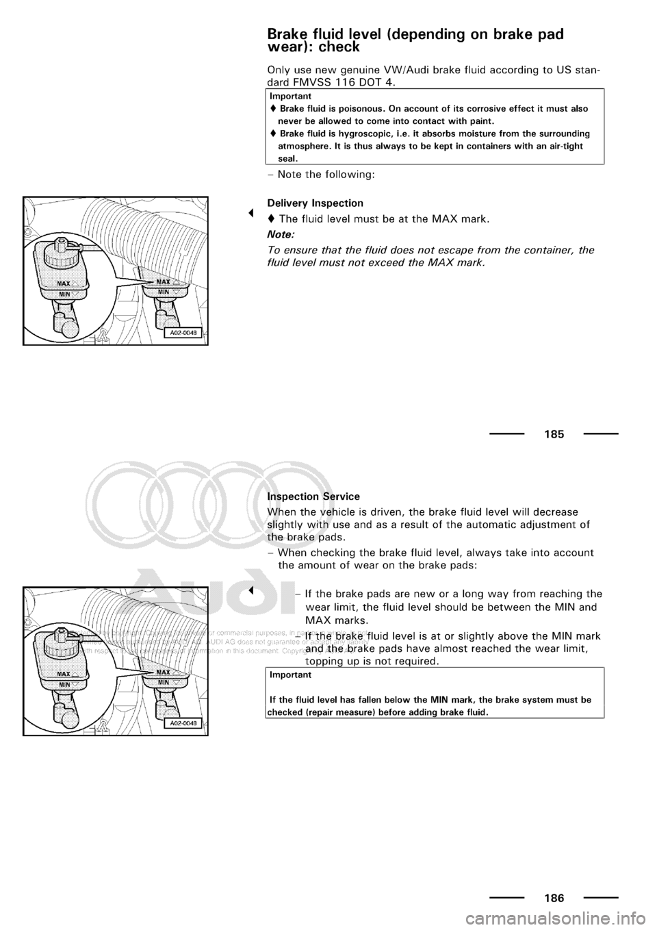 AUDI A3 1999 8L / 1.G Maintenance Owners Manual 