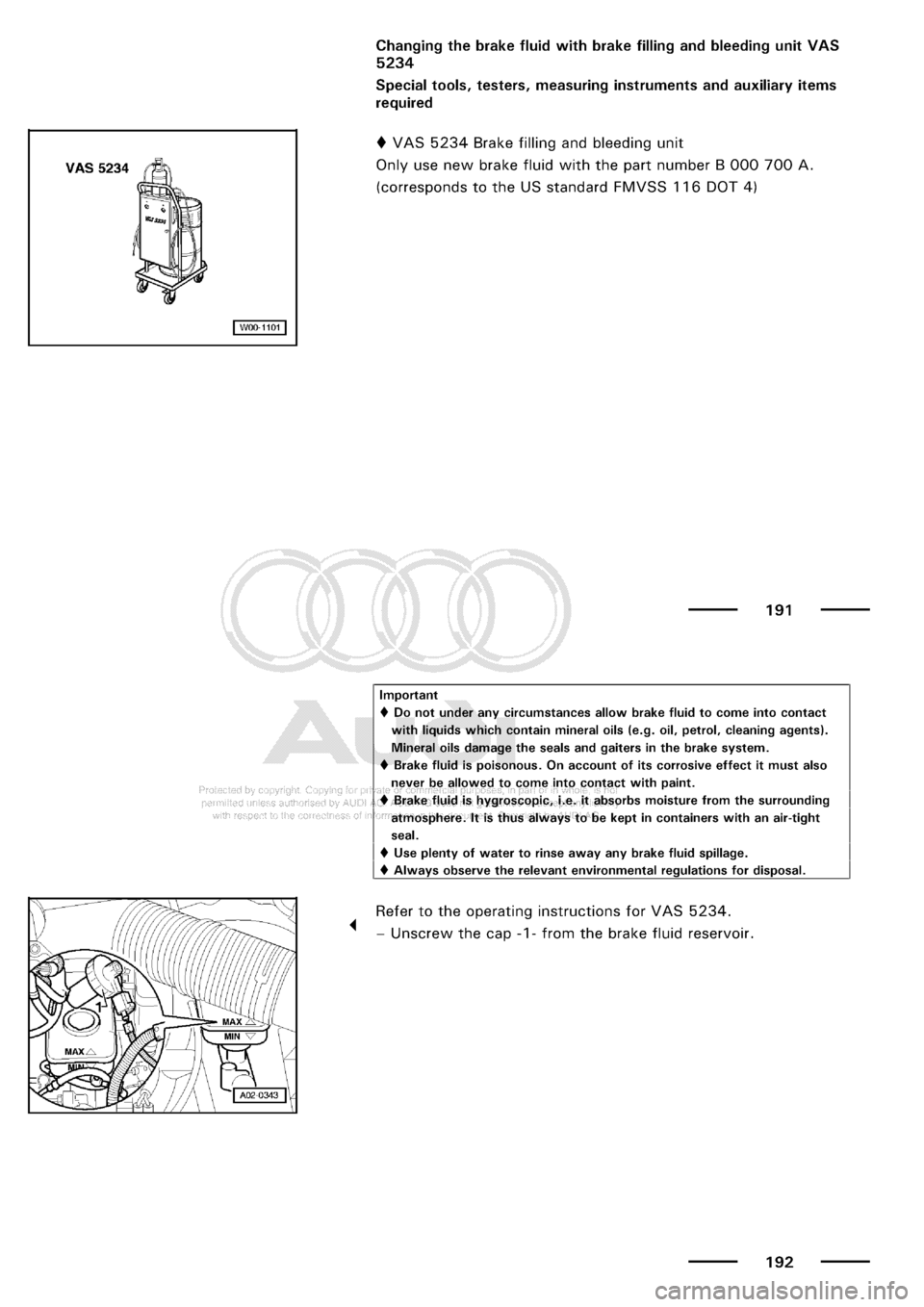 AUDI A3 2002 8L / 1.G Maintenance Owners Manual 