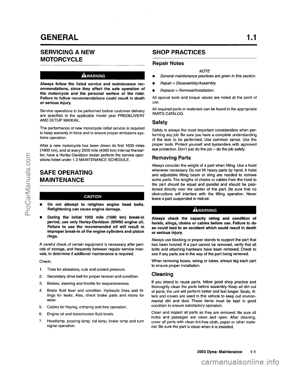 HARLEY-DAVIDSON DYNA GLIDE 2003 User Guide  [3]
ProCarManuals.com 