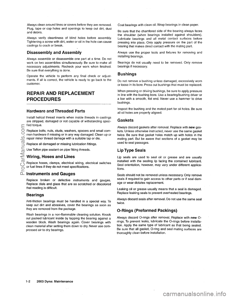 HARLEY-DAVIDSON DYNA GLIDE 2003 User Guide  [4]
ProCarManuals.com 