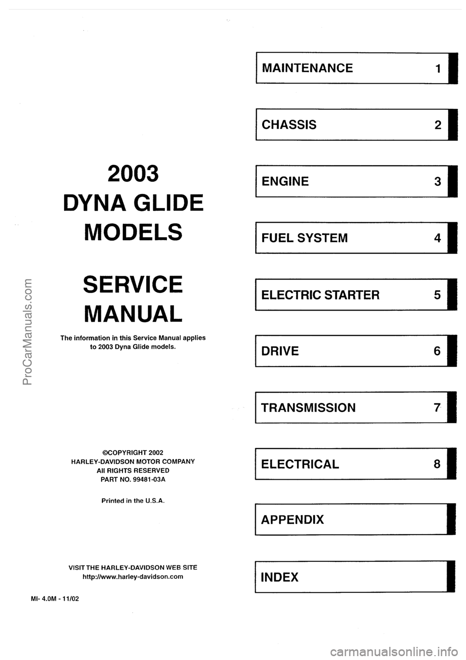 HARLEY-DAVIDSON DYNA GLIDE 2003  Service Manual  [4]
ProCarManuals.com 