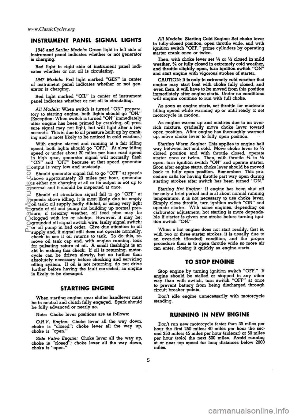 HARLEY-DAVIDSON KNUCKLEHEAD 1940  Service Manual  [5]ProCarManuals.com     www.ClassicCycles.org  
