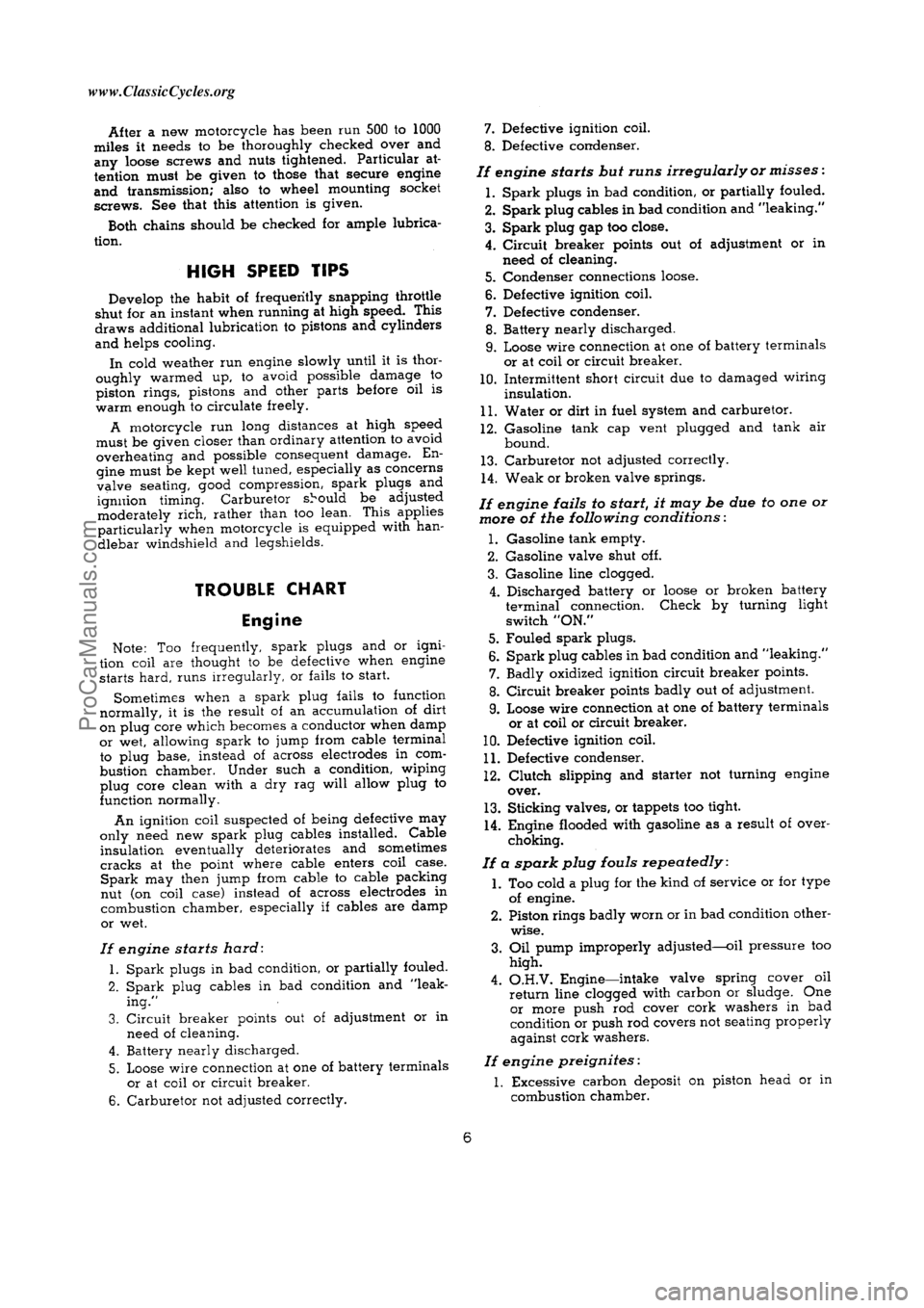 HARLEY-DAVIDSON KNUCKLEHEAD 1940  Service Manual  [6]ProCarManuals.com     www.ClassicCycles.org  