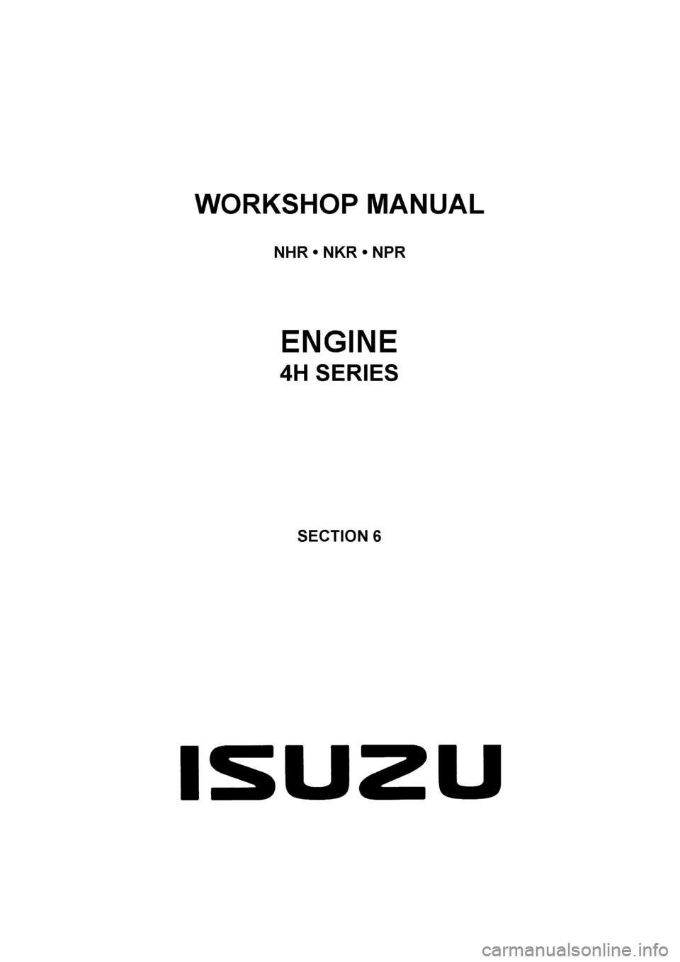 ISUZU ELF 1999  Workshop Manual 