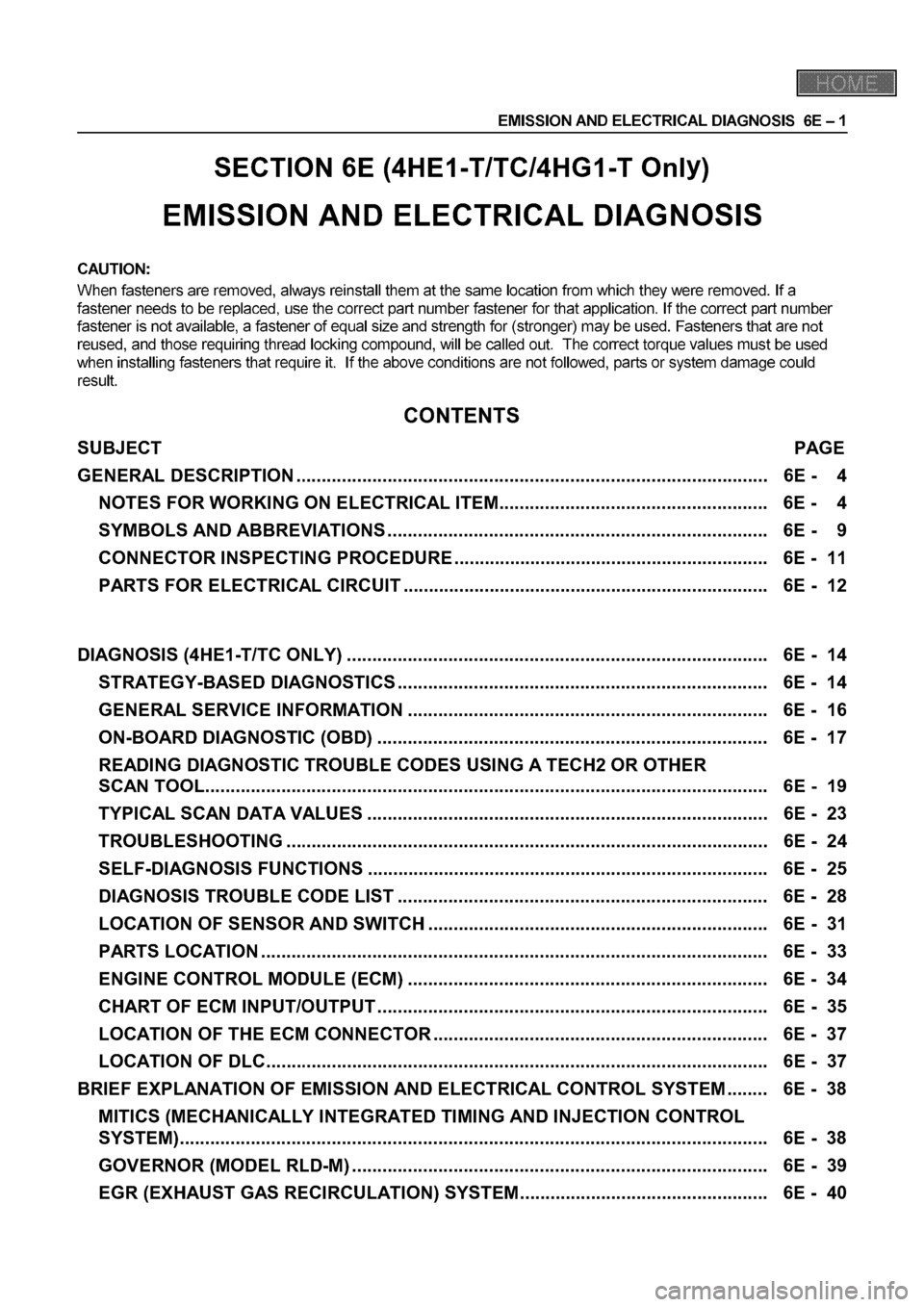 ISUZU ELF 1999  Workshop Manual 