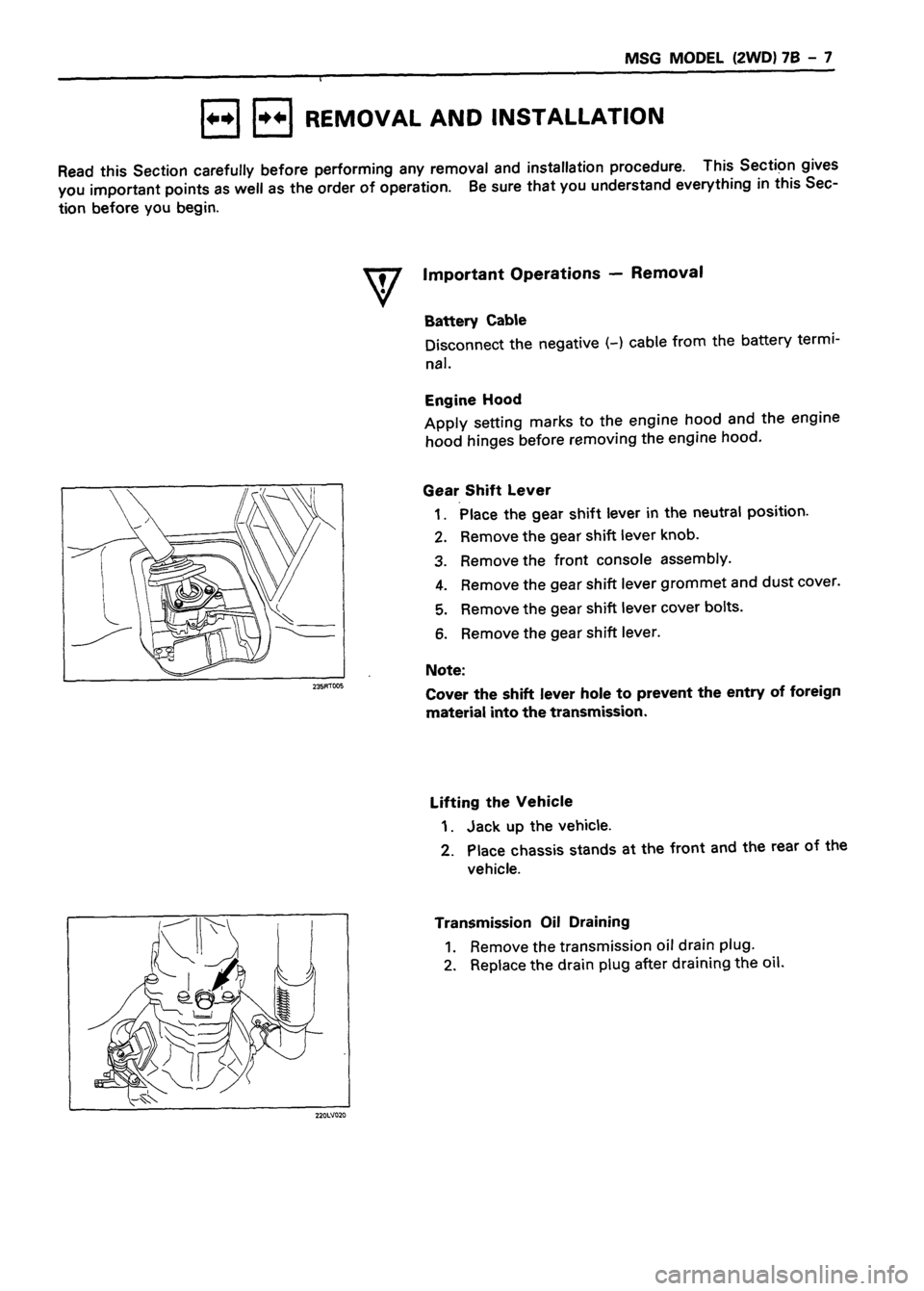 ISUZU DB SERIES 1993  Workshop Manual 
