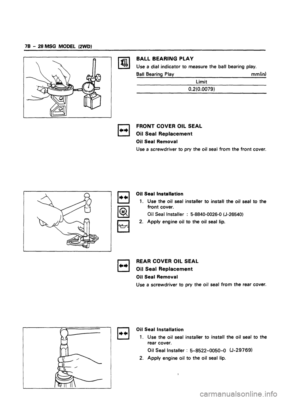 ISUZU DB SERIES 1993  Workshop Manual 
