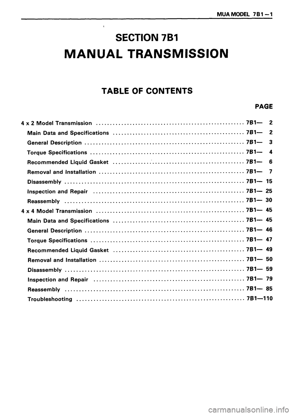 ISUZU DB SERIES 1993  Workshop Manual 