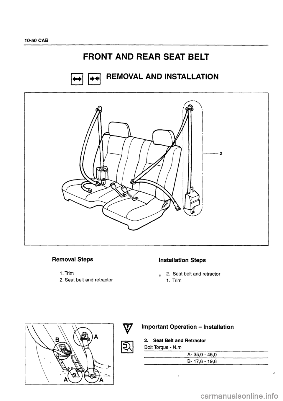 ISUZU DB SERIES 1993 Workshop Manual ISUZU DB SERIES 1993 Workshop Manual