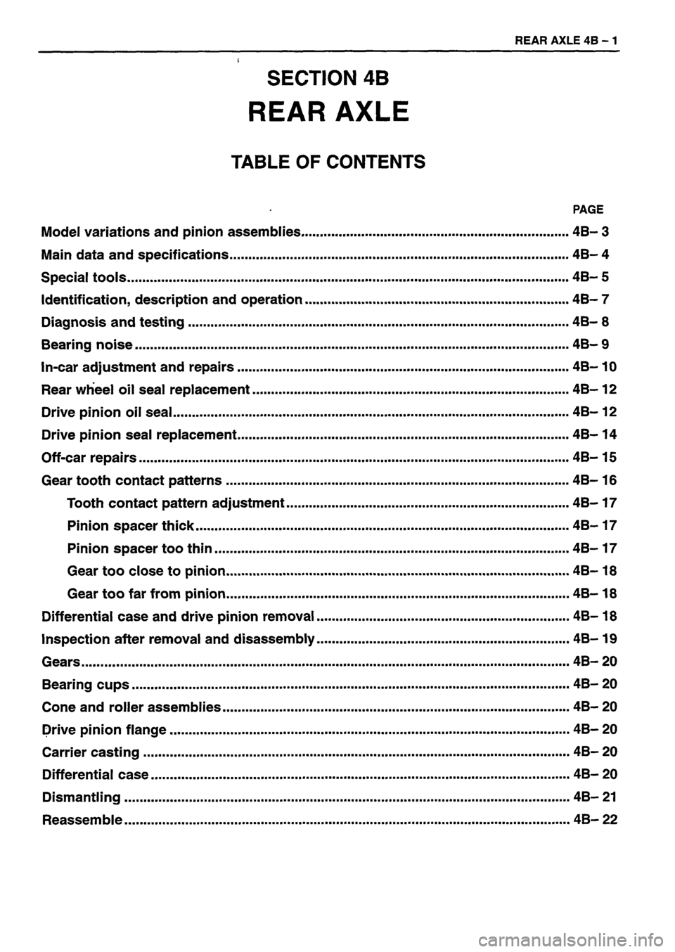 ISUZU DB SERIES 1993 Workshop Manual ISUZU DB SERIES 1993 Workshop Manual