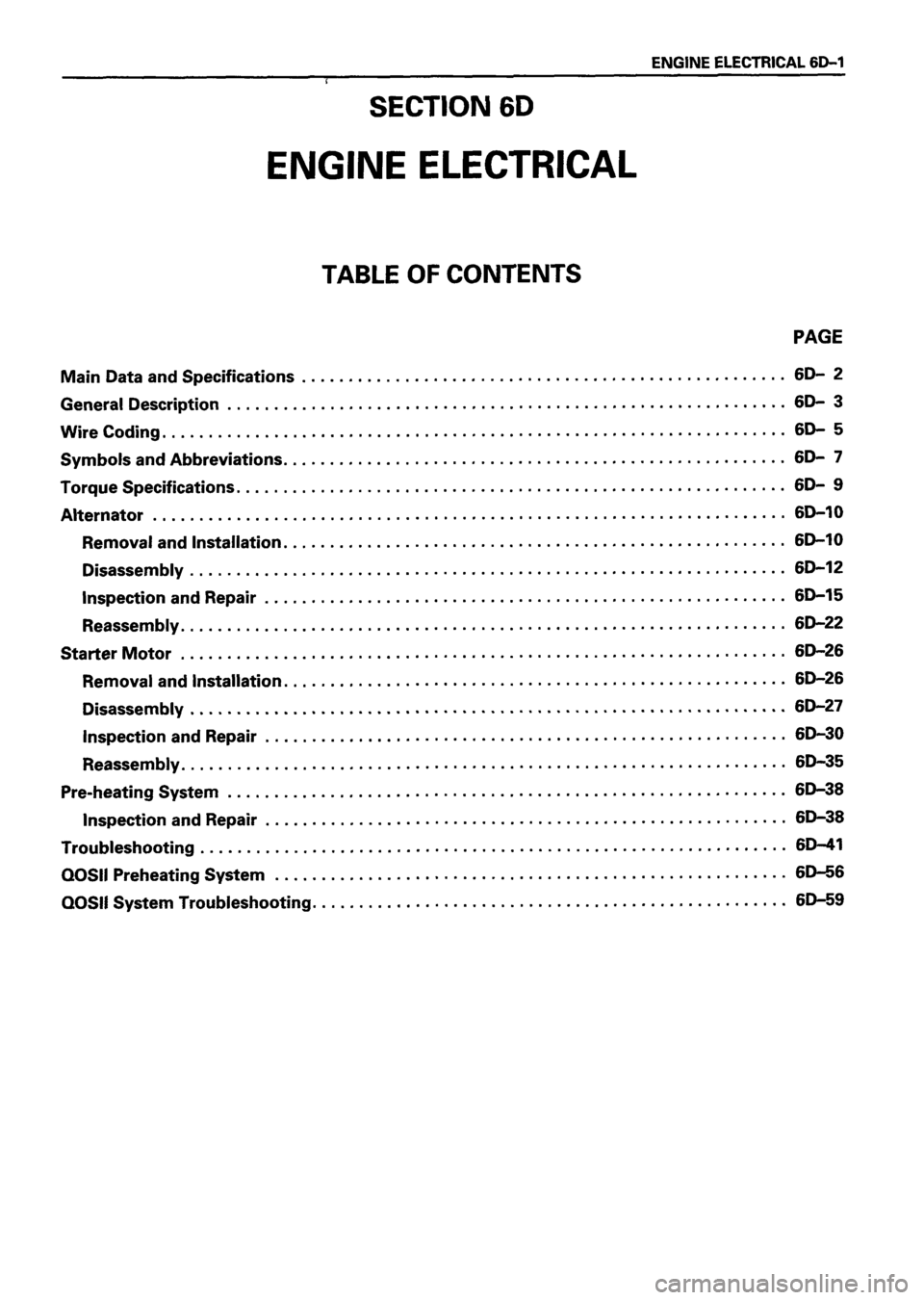 ISUZU DB SERIES 1993 Workshop Manual ISUZU DB SERIES 1993 Workshop Manual