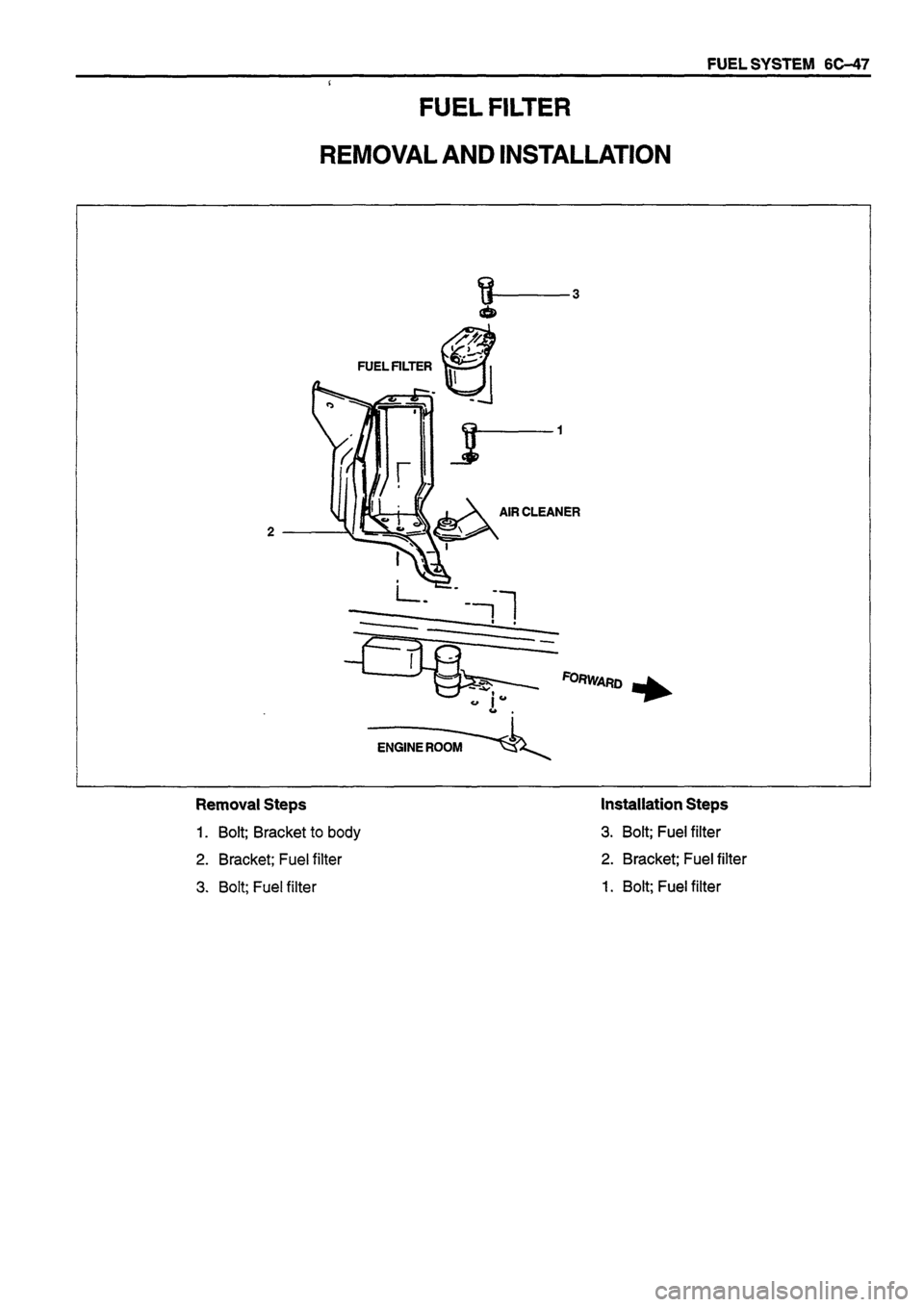 ISUZU TF SERIES 1993  Workshop Manual 