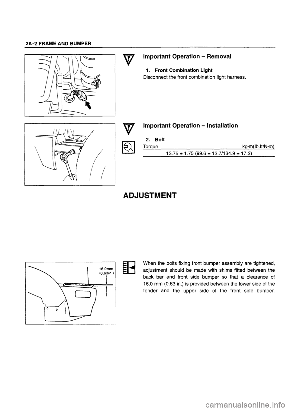 ISUZU TF SERIES 1993 Workshop Manual ISUZU TF SERIES 1993 Workshop Manual