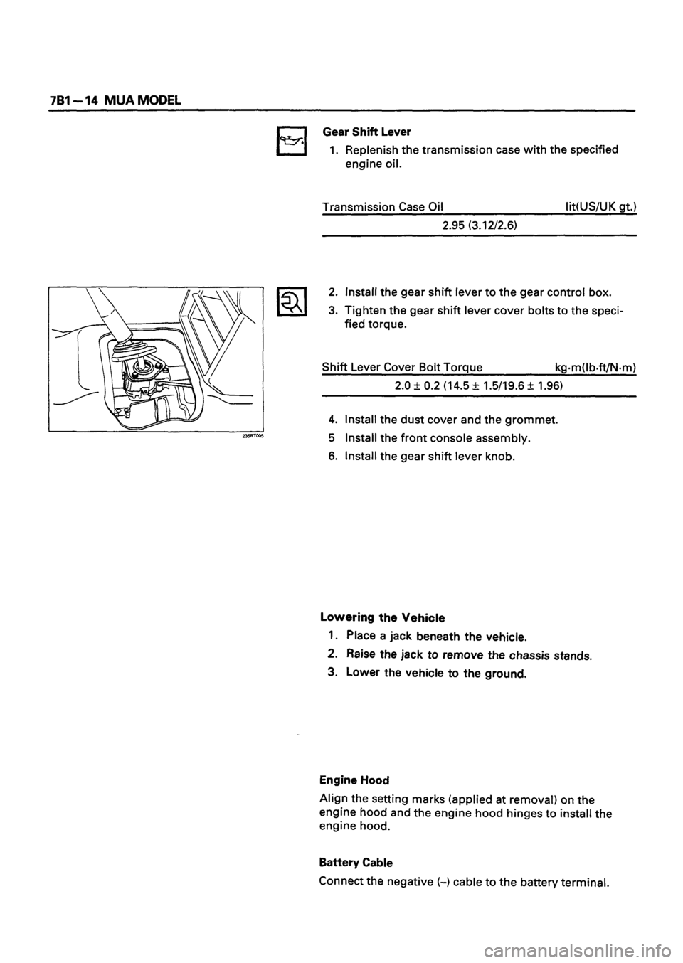 ISUZU TF SERIES 1993  Workshop Manual 