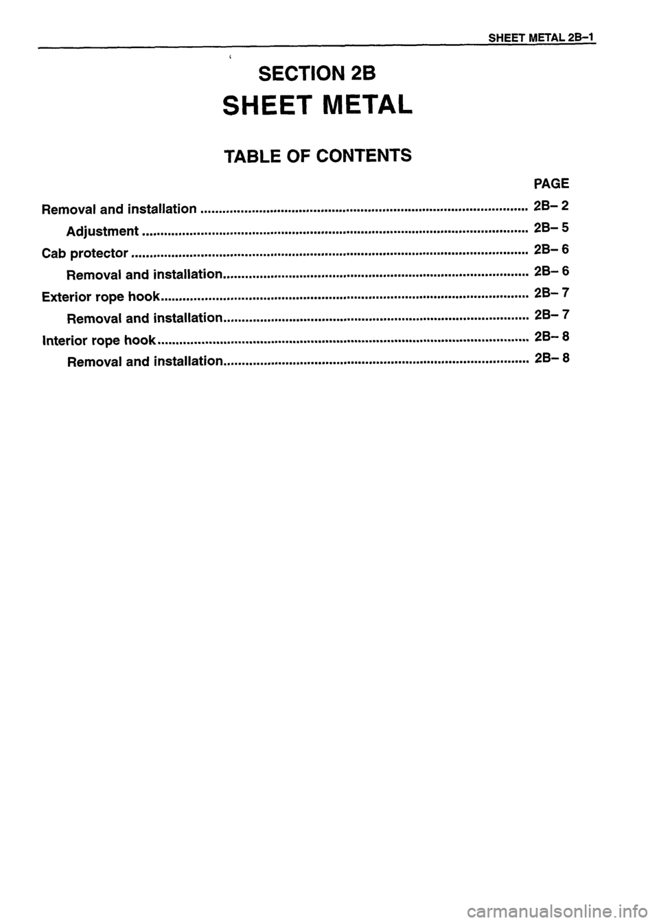 ISUZU TF SERIES 1993  Workshop Manual 