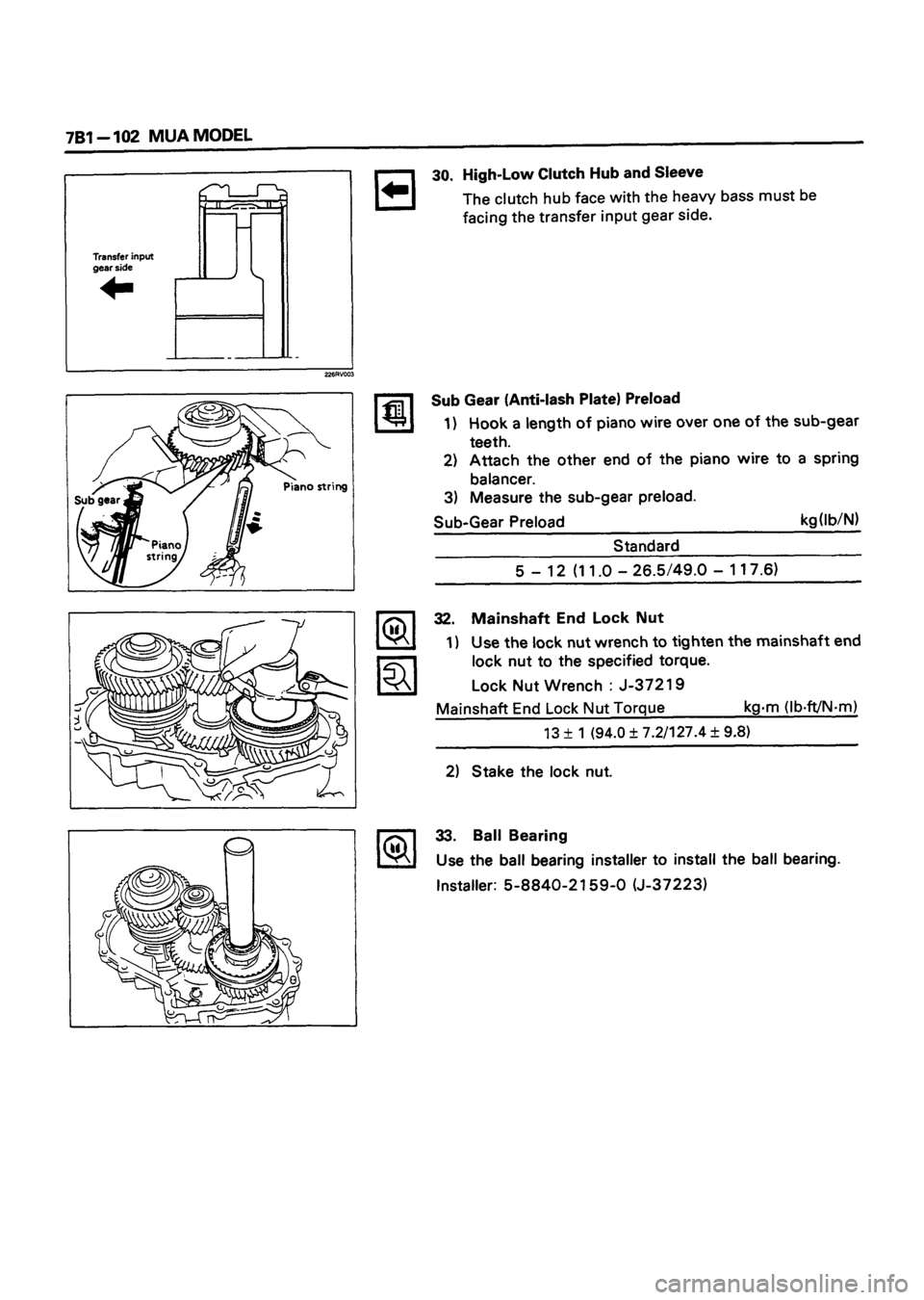 ISUZU TF SERIES 1993  Workshop Manual 