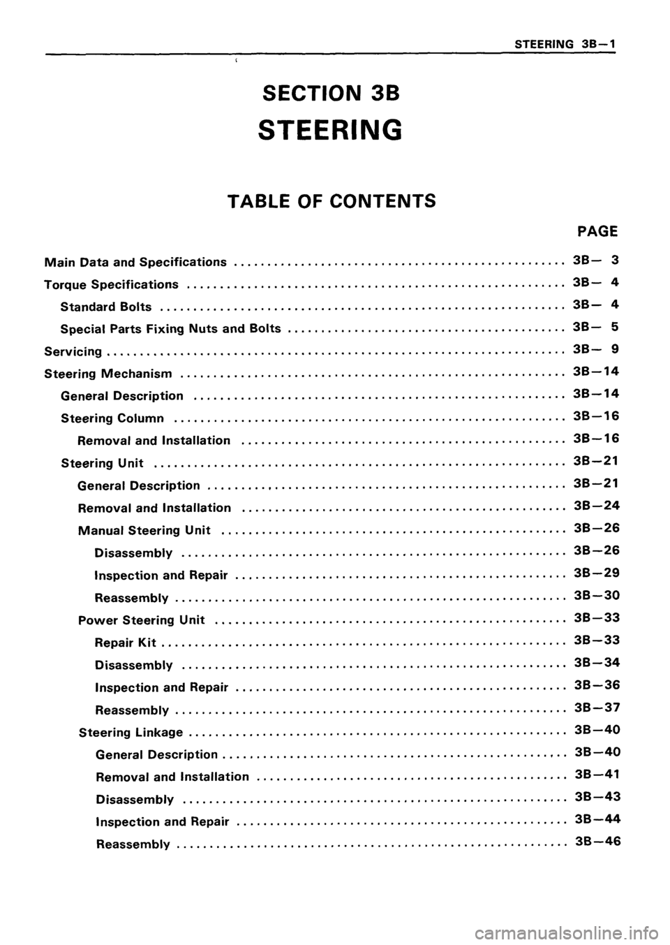 ISUZU TF SERIES 1993  Workshop Manual 
