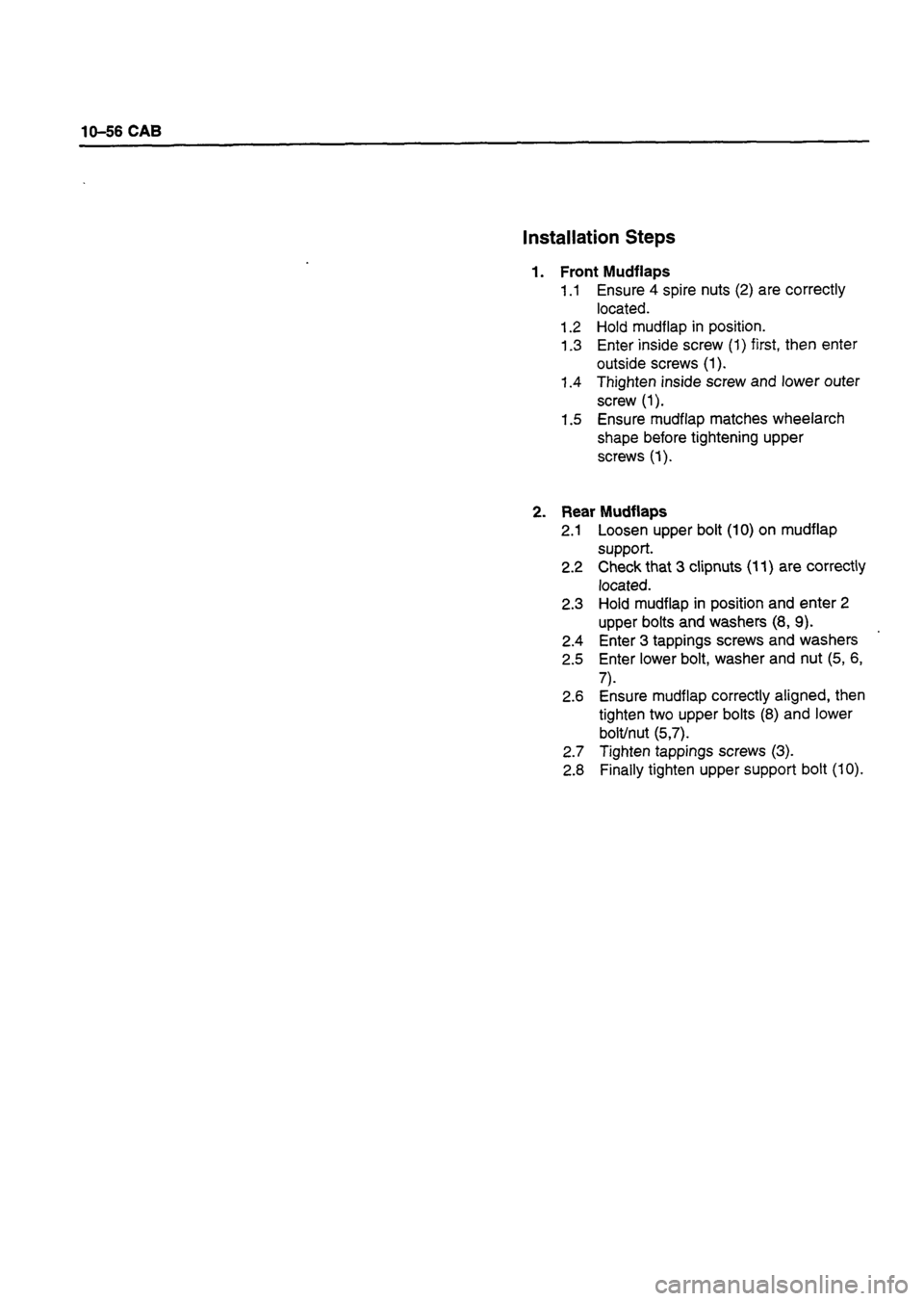 ISUZU TF SERIES 1993 Workshop Manual ISUZU TF SERIES 1993 Workshop Manual