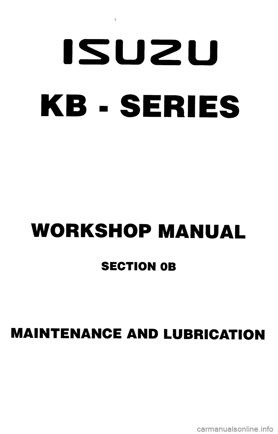 ISUZU TF SERIES 1993 User Guide ISUZU TF SERIES 1993 User Guide