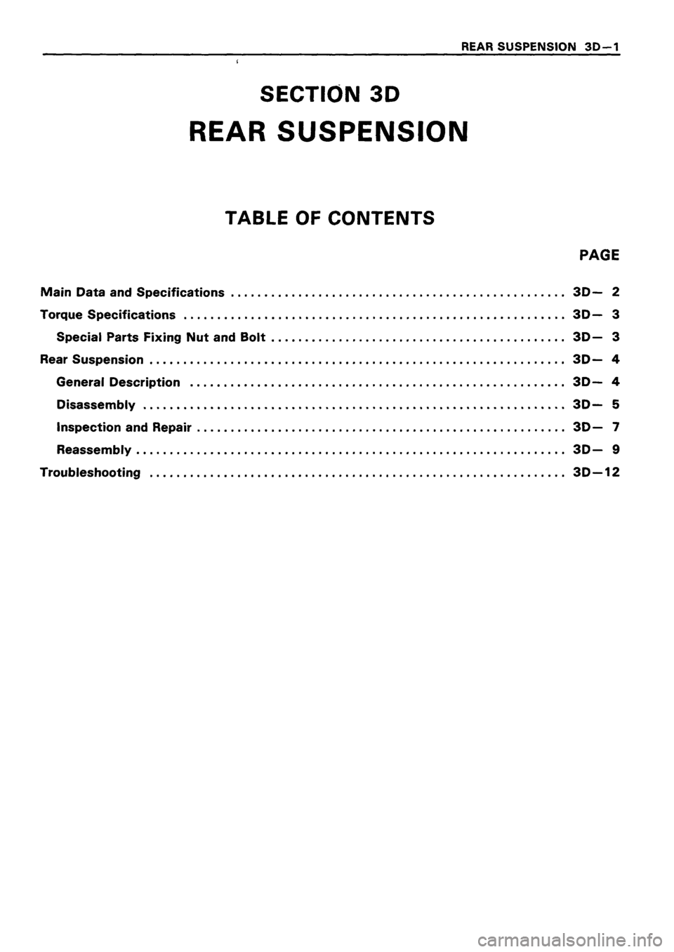 ISUZU TF SERIES 1993  Workshop Manual 