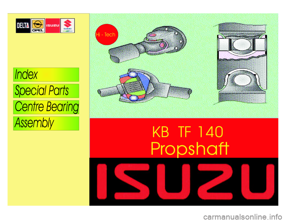 ISUZU TF SERIES 1993  Workshop Manual PropshaftKBTF140 