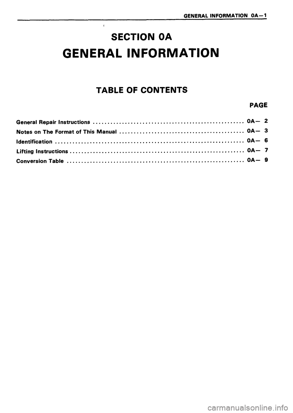 ISUZU TF SERIES 1993  Workshop Manual 