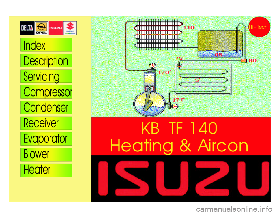 ISUZU TF SERIES 1993 Workshop Manual Heating&AirconKBTF140 ISUZU TF SERIES 1993 Workshop Manual Heating&AirconKBTF140