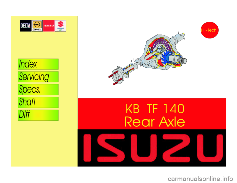 ISUZU TF SERIES 1993  Workshop Manual RearAxleKBTF140 