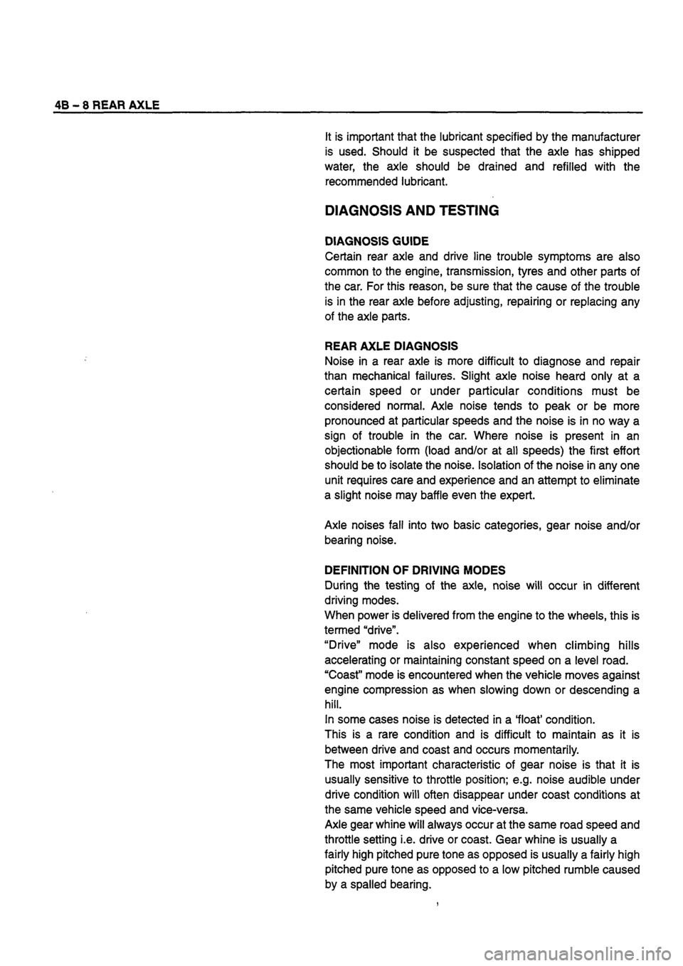 ISUZU TF SERIES 1993  Workshop Manual 