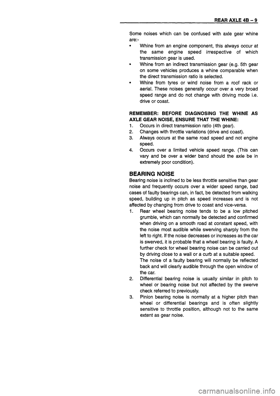 ISUZU TF SERIES 1993  Workshop Manual 